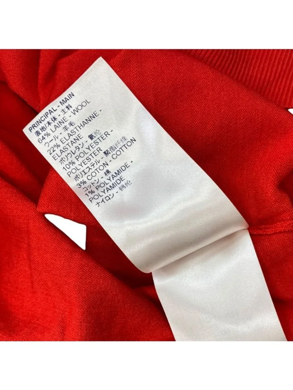 Louis Vuitton Turtleneck Knit Sweater Top Wool Polyurethane Red Fine Daily